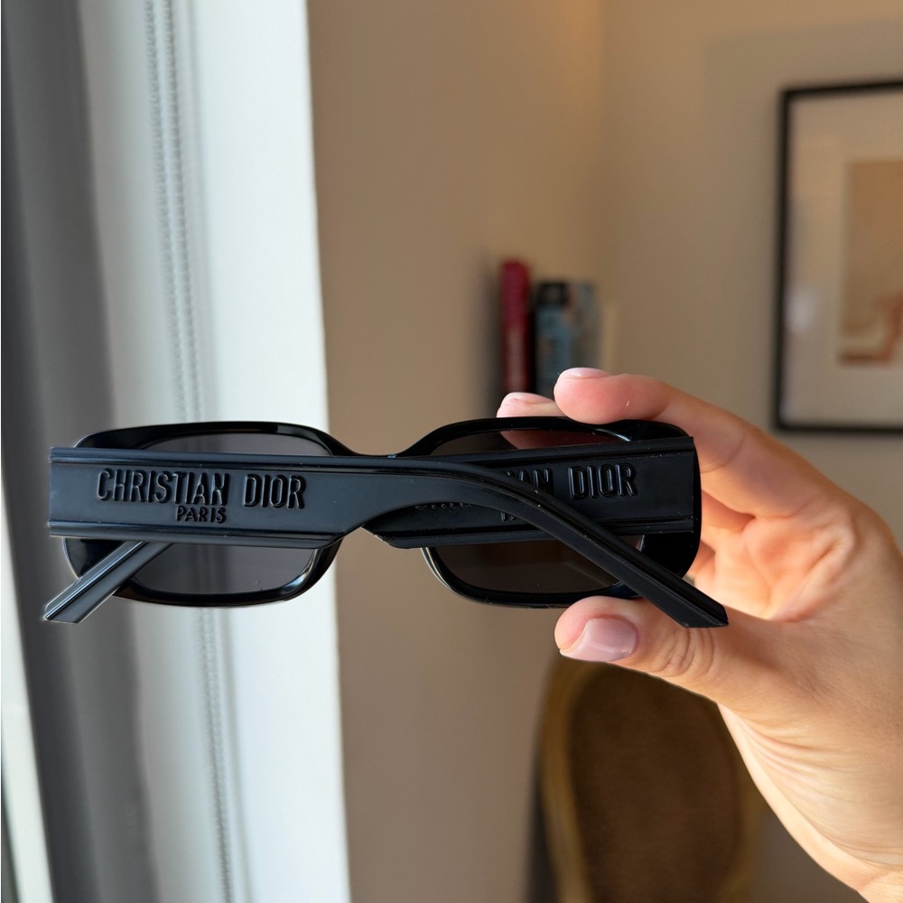 Dior Black Christian Dior Logo Rectangular Sunglasses